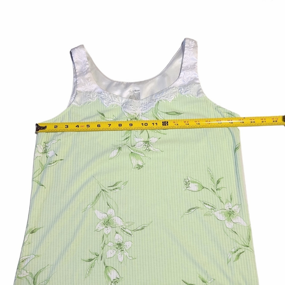 Secret Treasures Green Floral Sleeveless Nightgown Size L - Picture 9 of 9